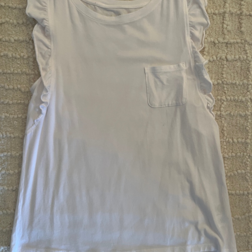 Lilly Pulitzer White Ruffle Sleeve Top